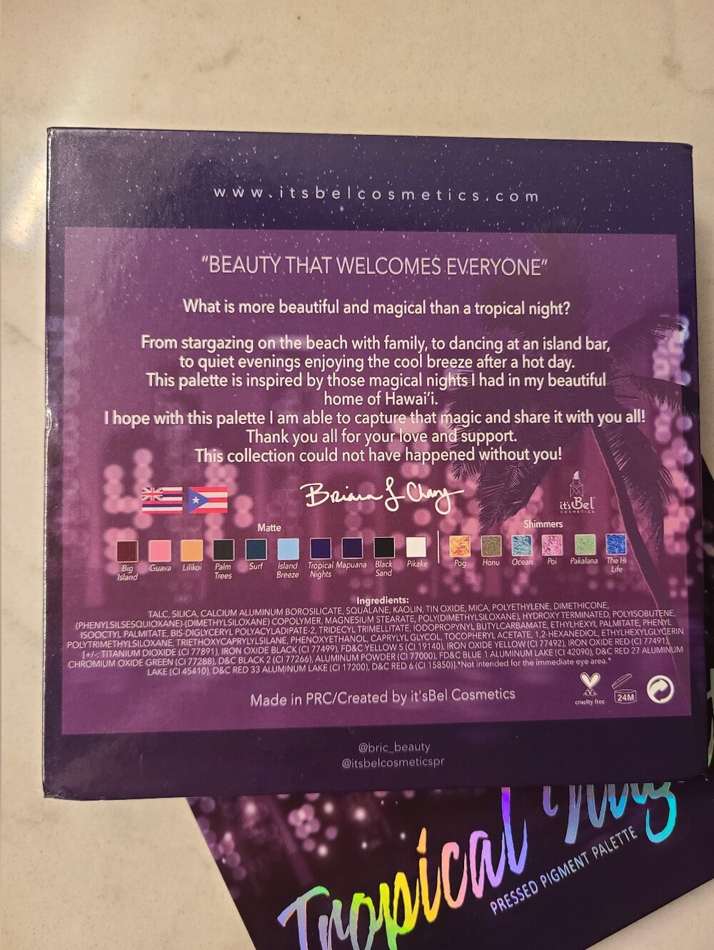 Bri C Beauty X It's Bel Cosmetics TROPICAL NIGHTS Eyeshadow Palette - Picture 6 of 7